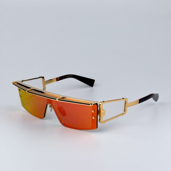 Balmain WONDER BOY-III BPS-127C-145 Men BRAND NEW Sunglasses Titanium Gold Red - Picture 7 of 12